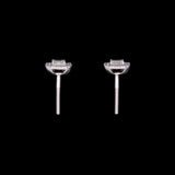 14K White Gold Diamond Halo Stud Earrings With Screw Backs