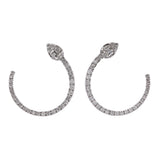 14K White Gold Diamond Circle Earrings