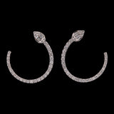 14K White Gold Diamond Circle Earrings