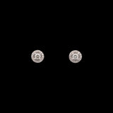 14K White Gold Diamond Halo Stud Earrings