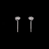 14K White Gold Diamond Halo Stud Earrings