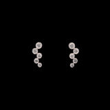 14K White Gold Off Set Bezel Set Diamond Stud Earrings