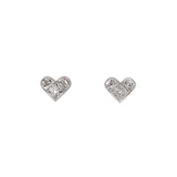 Platinum Diamond Heart Shaped Stud Earrings