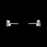 Platinum Diamond Heart Shaped Stud Earrings