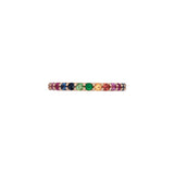 14K Yellow Gold Rainbow Gemstone Eternity Band