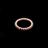 14K Yellow Gold Rainbow Gemstone Eternity Band