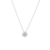 Platinum 1.00ctw Round Diamond Solitaire Pendant With 18 Inch Cable Link Chain With Jump Ring At 16 Inches