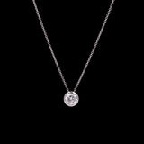 Platinum 1.00ctw Round Diamond Solitaire Pendant With 18 Inch Cable Link Chain With Jump Ring At 16 Inches