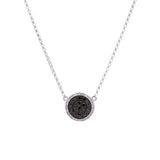 14K White Gold Black And White Diamond Necklace, 16 Inches