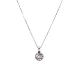 14K White Gold Illusion Set Diamond Pendant And 18 Inch Chain With Jump Ring At 17 Inches