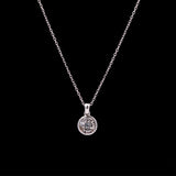 14K White Gold Illusion Set Diamond Pendant And 18 Inch Chain With Jump Ring At 17 Inches