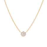 Custom 14K Yellow Gold Bezel Set 0.54ctw Diamond Solitaire Necklace, 18 Inches