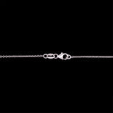18K White Gold Illusion Set Diamond Flower Pendant And Chain