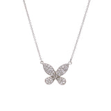 18K White Gold Diamond Butterfly Necklace