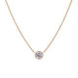 18K Yellow Gold Bezel Set 0.40ctw Diamond Necklace, 18 Inches