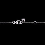 14K White Gold Diamond Clover Necklace With Diamond Station Chain, 16.5 Inches