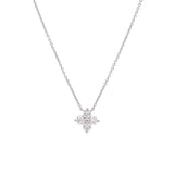 14K White Gold Diamond Clover Pendant And  18 Inch Chain