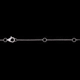 14K White Gold Diamond Clover Pendant And  18 Inch Chain