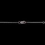14K White Gold Diamond Circle Pendant With Diamond Station Chain