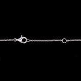 14K White Gold Diamond Clover Necklace with Diamond Station Chain, 18 Inches