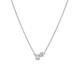 14K White Gold Double Diamond Necklace, 18 Inches
