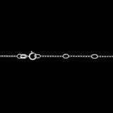 14K White Gold Concentric Oval Diamond Necklace, 18 Inches