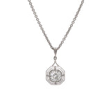 Platinum Diamond Tiered Merry Widow Pendant With 17 Inch Cable Chain
