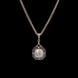 Platinum Diamond Tiered Merry Widow Pendant With 17 Inch Cable Chain