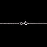 14K Diamond Cross Pendant With 16 Inch Singapore Sparkle Chain