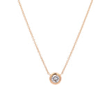 18K Yellow Gold Bezel Set Diamond Necklace, 18 Inches