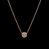 18K Yellow Gold Bezel Set Diamond Necklace, 18 Inches