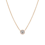 14K Yellow Gold 0.84ctw Bezel Set Diamond Necklace, 18 Inches