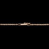 14K Yellow Gold Diamond Solitaire Pendant With 20 Inch Rope Chain