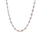 14K Rose Gold 2.00ctw Diamond Station And Paperclip Link Necklace , 22 Inches