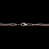 14K Rose Gold 2.00ctw Diamond Station And Paperclip Link Necklace , 22 Inches
