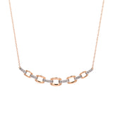 14K Yellow Gold Paperclip Link Necklace With Diamond Accent