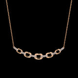 14K Yellow Gold Paperclip Link Necklace With Diamond Accent