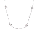 18K White Gold 2.50ctw Diamond Station Necklace, 20 Inches