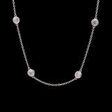 18K White Gold 2.50ctw Diamond Station Necklace, 20 Inches