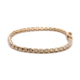 14K Yellow Gold 4.70ctw Emerald Cut Diamond Line Bracelet