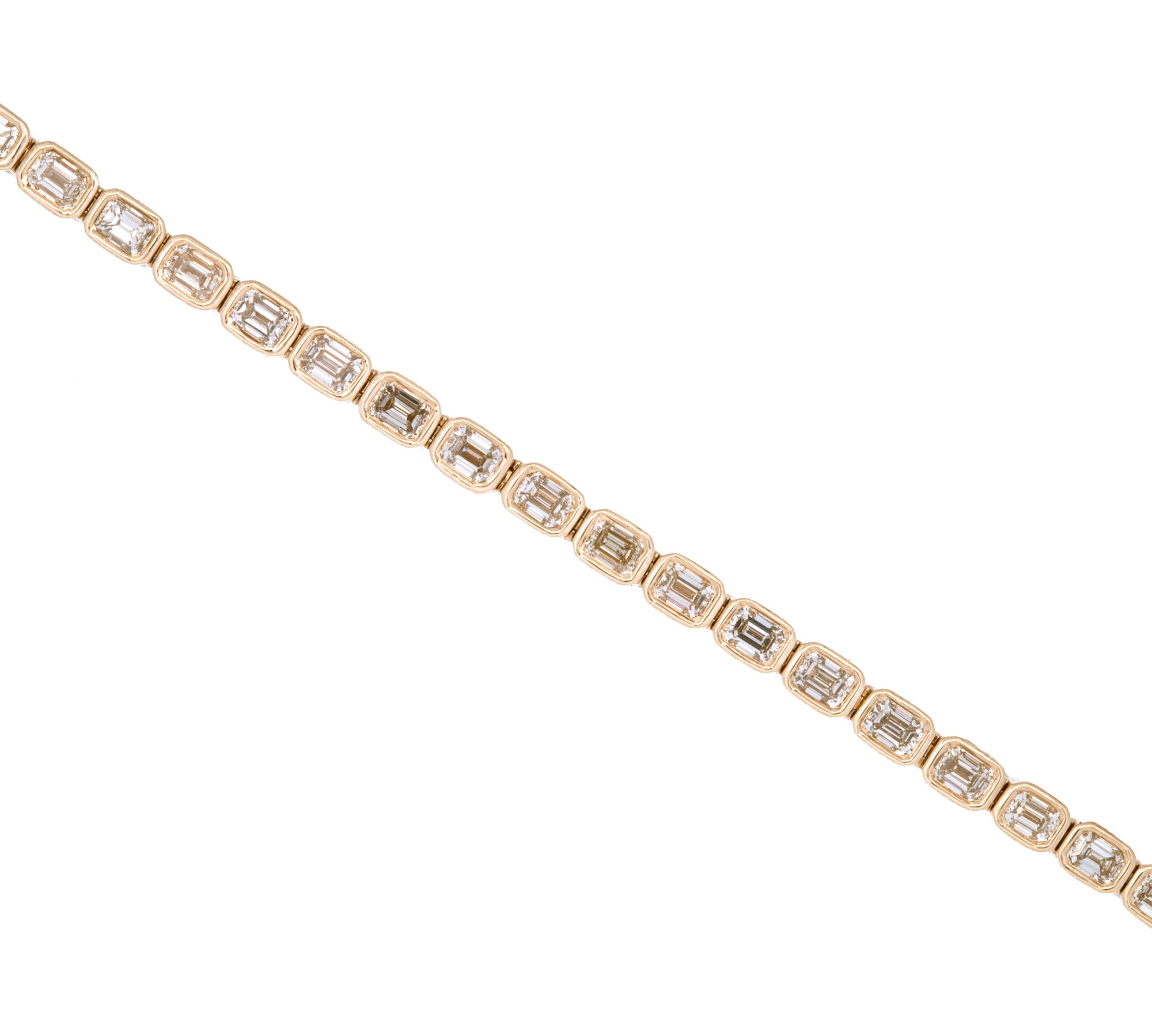 14K Yellow Gold 4.70ctw Emerald Cut Diamond Line Bracelet