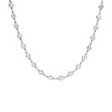 Platinum Diamond Station Necklace With 18K Yellow Gold Paperclip Chain, 22 Inches