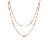 18K Yellow Gold Diamond Station Necklace, 36 Inches