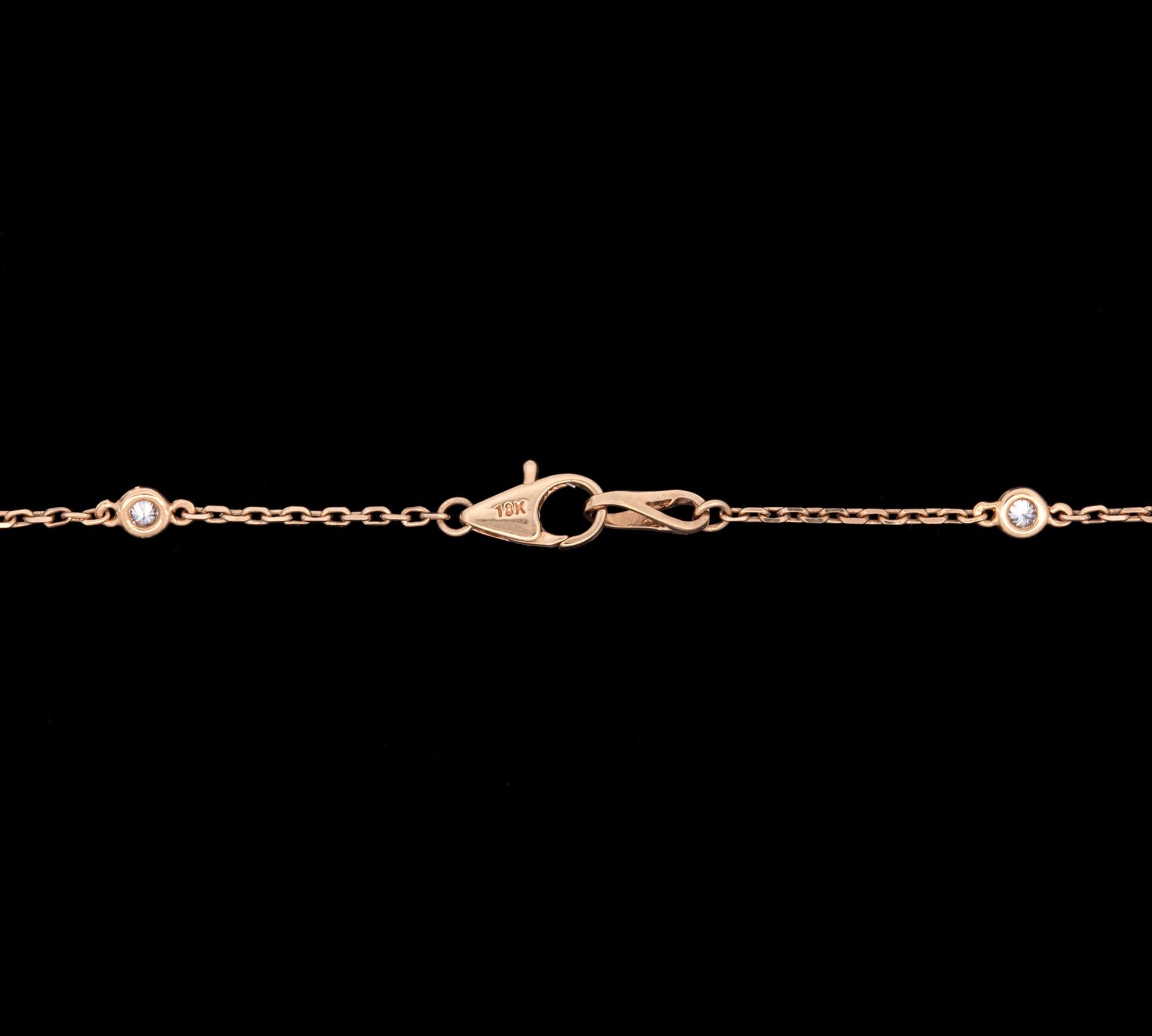 18K Yellow Gold Diamond Station Necklace, 36 Inches
