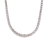 14K White Gold Graduated 7.00ctw Diamond Necklace