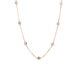 14K Yellow Gold 1.50ctw Diamond Station Necklace, 20 Inches