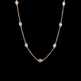 14K Yellow Gold 1.50ctw Diamond Station Necklace, 20 Inches