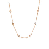 14K Yellow Gold 1.00ctw Diamond Statin Necklace, 20 Inches