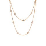 14K Yellow Gold 3.50ctw Diamond Station Necklace, 36 Inches
