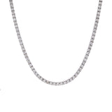14K White Gold 7.14ctw Diamond Line Necklace, 18 Inches